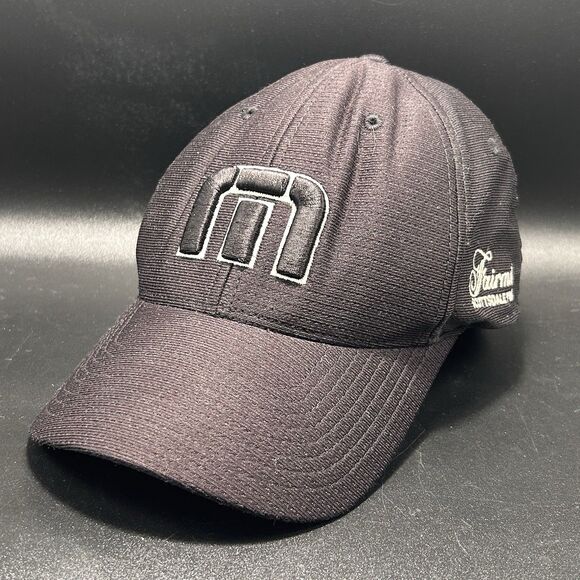 Travis Mathew Fairmont Scottsdale Hat Black Small Medium Flexfit Breathable - Picture 1 of 7